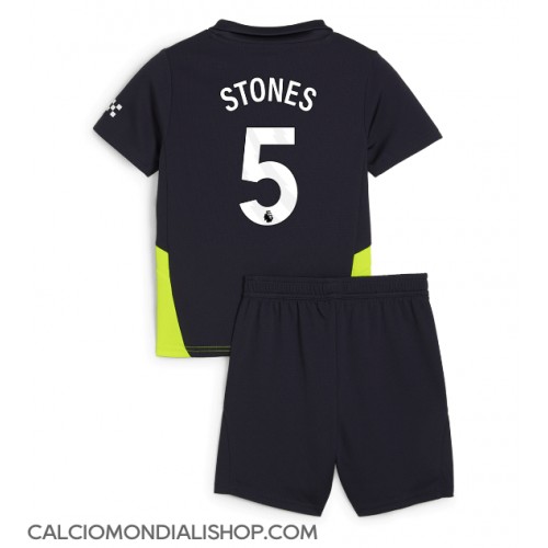 Maglie da calcio Manchester City John Stones #5 Seconda Maglia Bambino 2024-25 Manica Corta (+ Pantaloni corti)